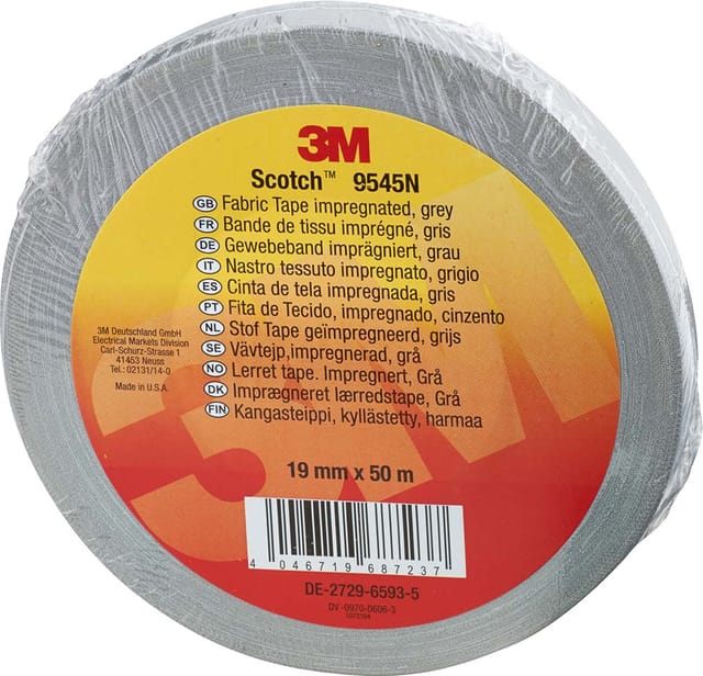 3M Deutschland Imprägniertes Gewebeband 19 mm x 50 m, grau 9545N G19 - 7000062748