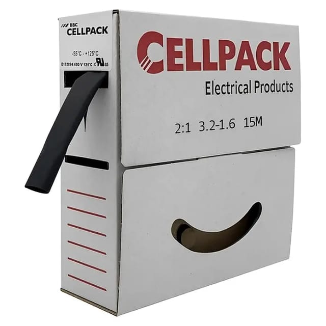 Cellpack Schrumpfschlauch in Abrollbox 15m SB 3.2-1.6 sw - 127041