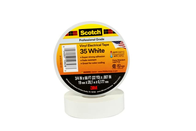 3M Deutschland PVC Elektro-Isolierband 19 mm x 20 m, weiß Scotch 35 19x20 ws - 7100240608