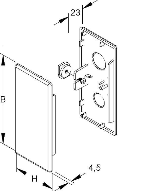 HKL Endstück gr 60x110 RAL7030 EG60110.1