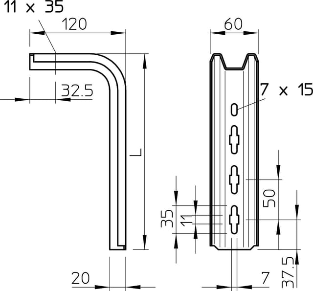OBO Bettermann Vertr TP-Stiel 445mm TPS 445 FS - 6364322