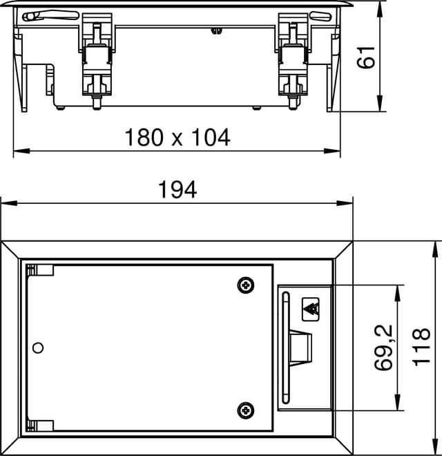 OBO Bettermann Vertr Geräteeinsatz f. Kanalmontage GES2 U 9011 - 7405120