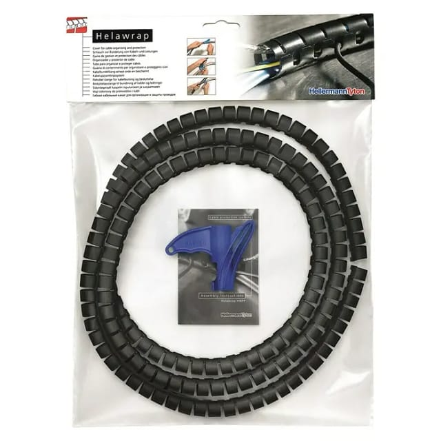 HellermannTyton Spiralschlauch +Werkzeug schwarz HWPP25L2 BK+WZ(VE2m) - 161-64404