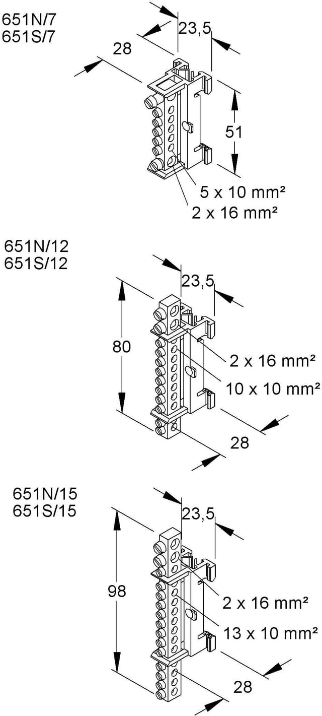 HKL N-Leiterklemme 651N/12