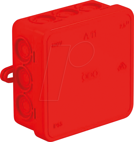 OBO Bettermann Vertr Kabelabzweigkasten 85x85x40, PE, rot A 11 HF RO - 2000164