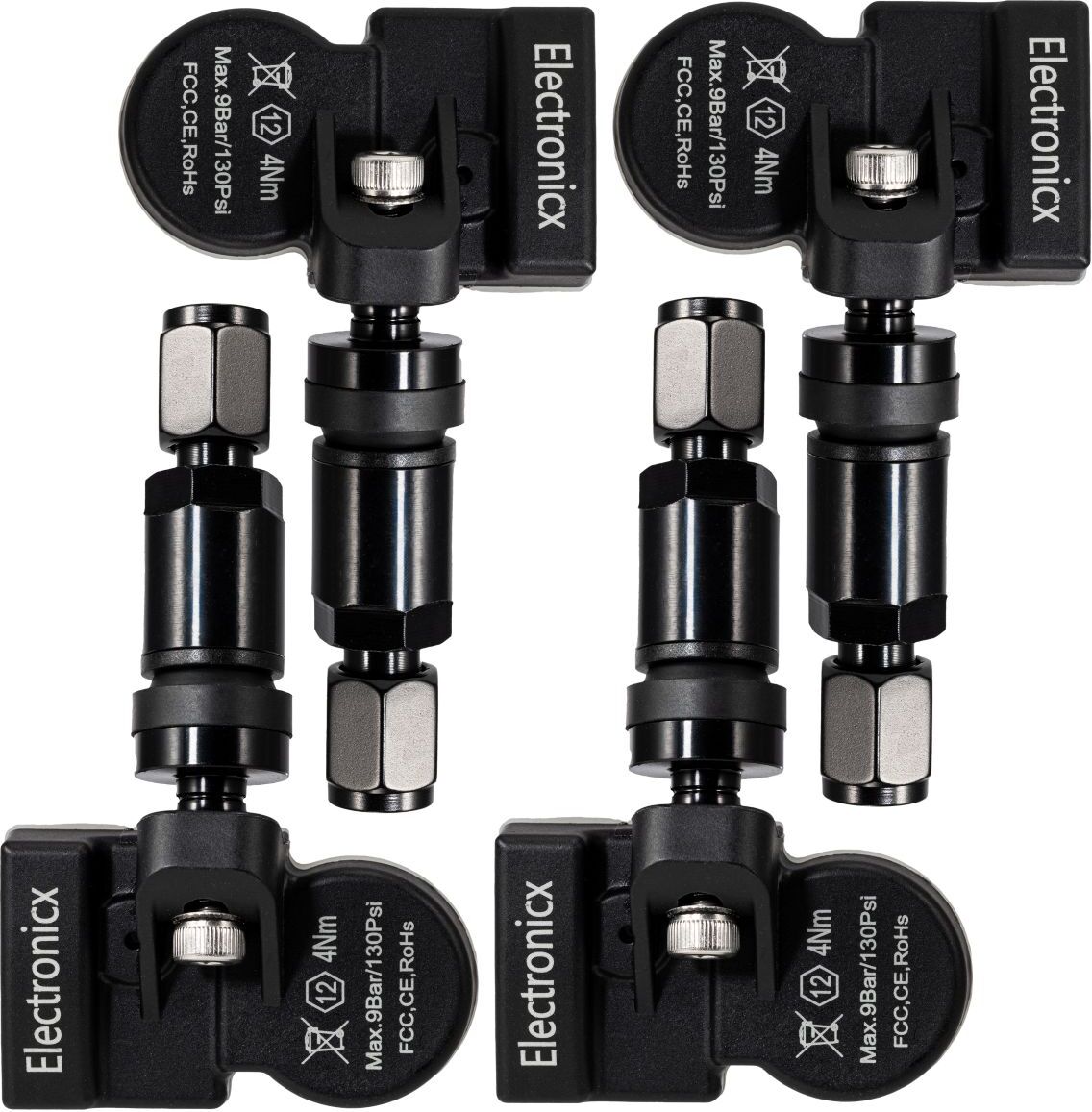 4x Rdks Sensoren Metall Schwarz - Hyundai Ioniq Elektro 2016-2021 - Reifendrucksensor Tpms Set