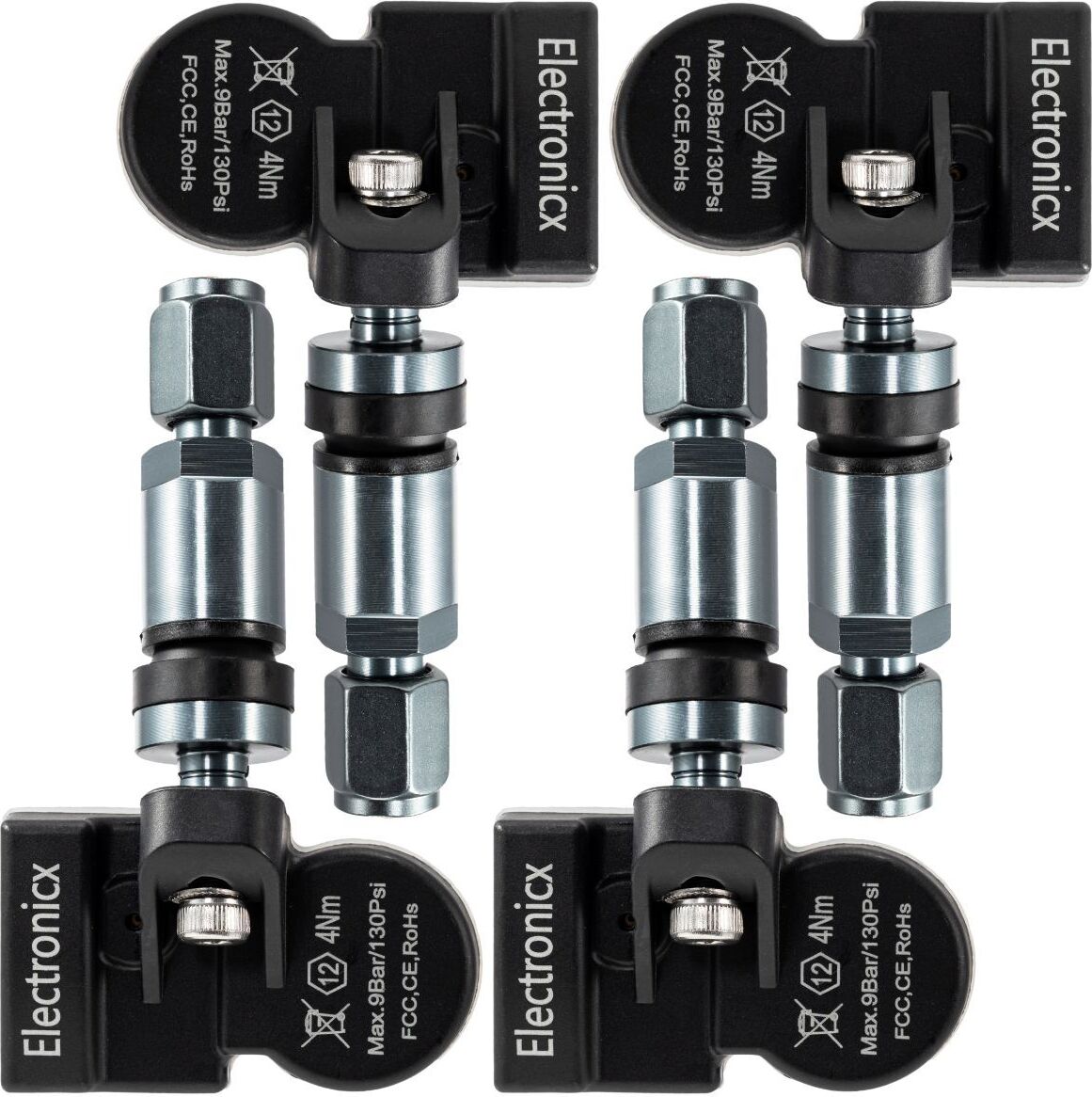 4x Rdks Sensoren Metall Gunmetal - Hyundai Ioniq Elektro 2016-2021 - Reifendrucksensor Tpms Set