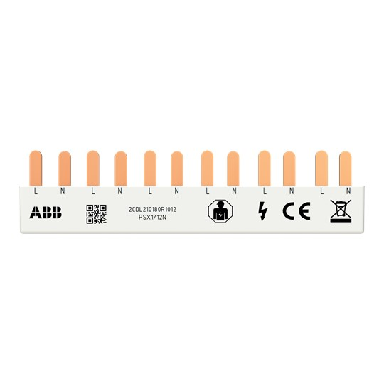 ABB Stotz S&amp;J Phasenschiene FlexLine 1P+N, 12Pins, 6 TE PSX1/12N
