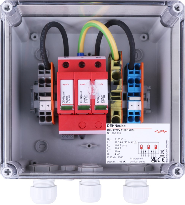 DEHN Generatoranschlusskasten für PV-Anlagen DCU 2 YPV 1100 1M 2S