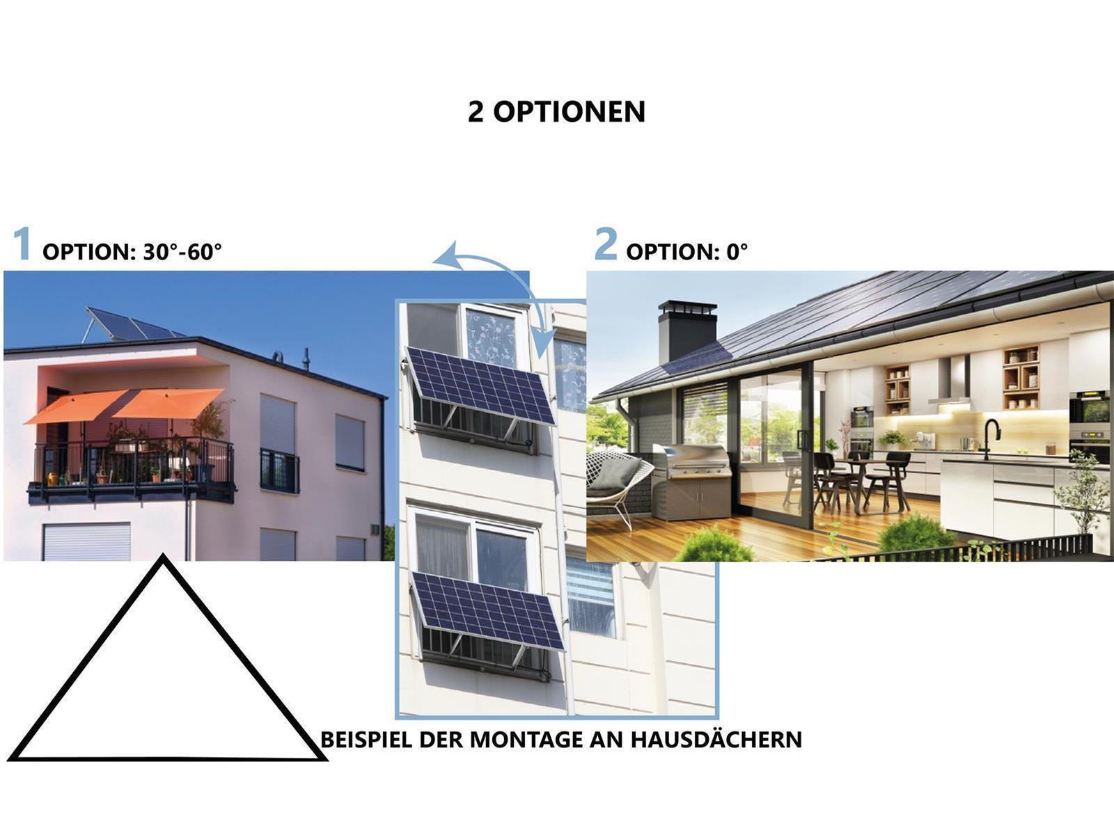 Solarmodul Halterung 30°-60° Silber - 2er Set - Balkonkraftwerk Pv-modul