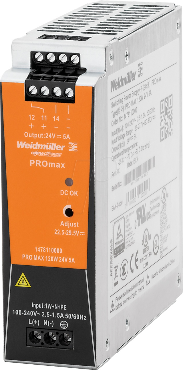 Weidmüller Schaltnetzgerät PRO MAX 120W 24V 5A