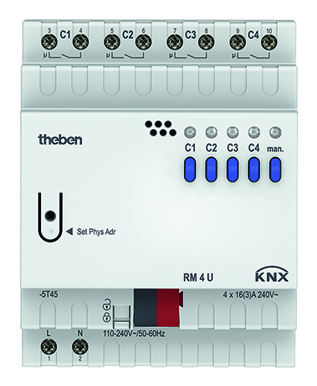 Theben Schaltaktor 4-fach, o.Erweiter. RM 4 U KNX