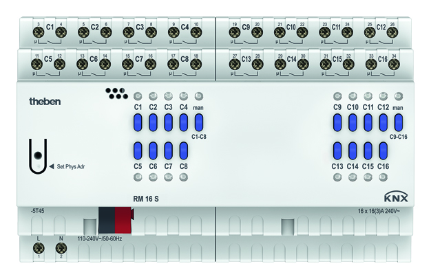 Theben Schaltaktor 16-fach RM 16 S KNX