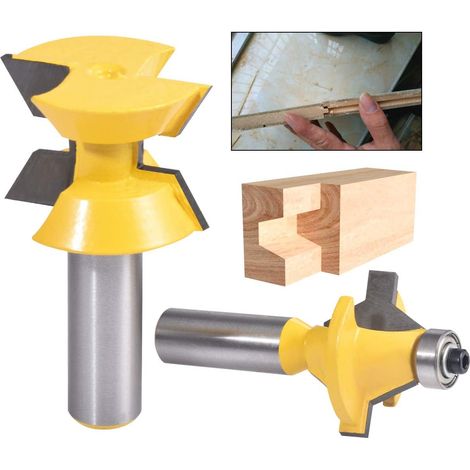 Vtizikl 1/2" Schaft Nut- Und Federfräser-set Mit 120°-kantenleiste Für Heimwerkerarbeiten