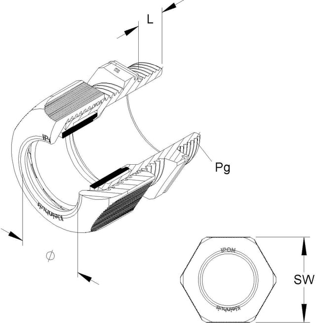 HKL Kabelverschraubung lgr,D=9-14mm 1234P1601