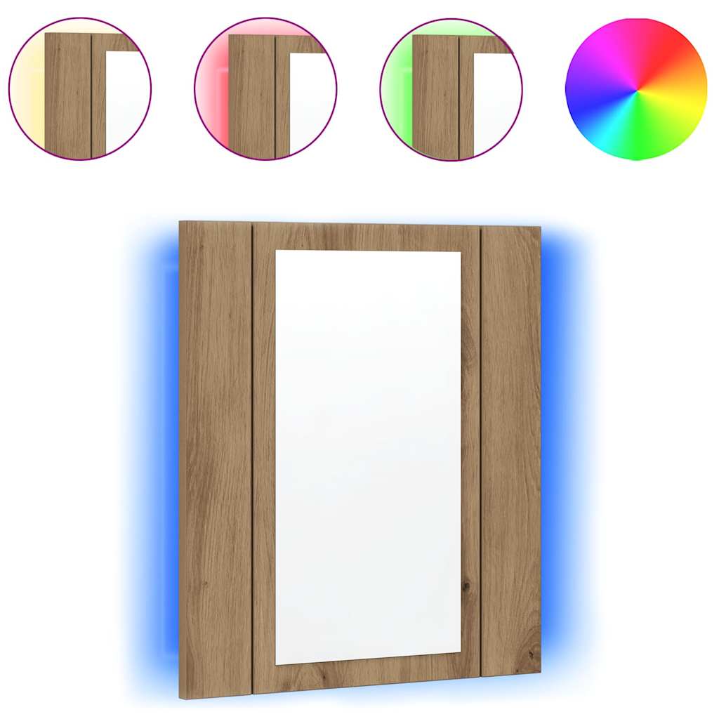 Maison Exclusive - Led-spiegelschrank Artisan-eiche 40x12x45 Cm H