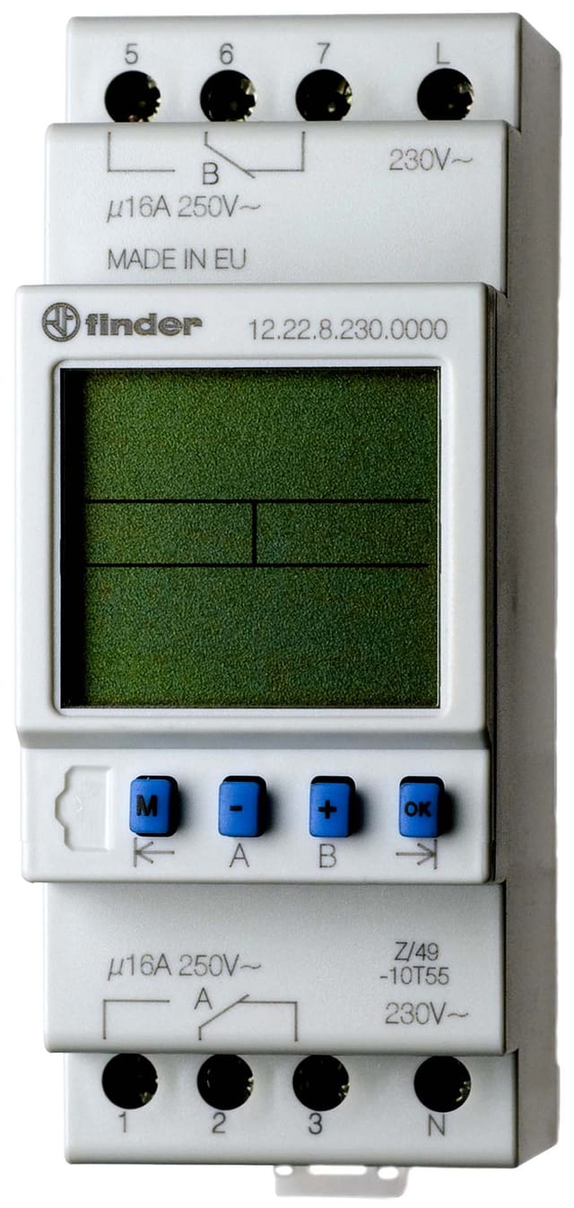 Finder Zeitschaltuhr 2W,16A,230V,B=35,8mm 12.22.8.230.0000 - 122282000000
