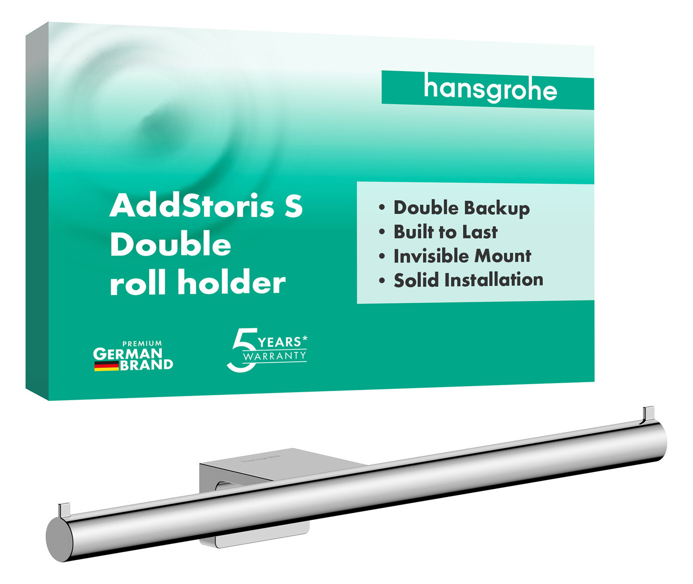 Hansgrohe Addstoris S Toilettenpapierhalter Doppelt, 41768000