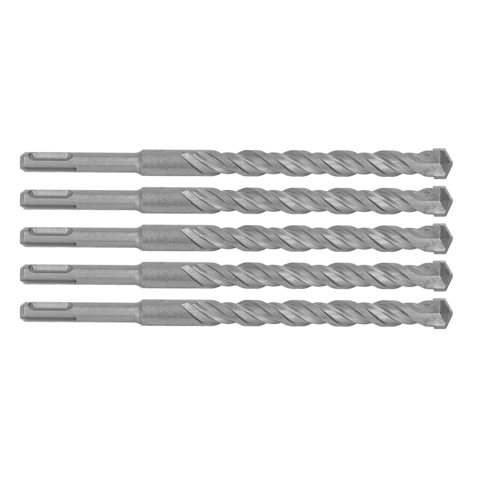 5-teiliges Set Schlagbohrer Mit Hartmetallspitze, 2-schneidige Spiralbohrer Für Ziegel Und Beton, 210 Mm, 16 Mm / 0,63 Zoll