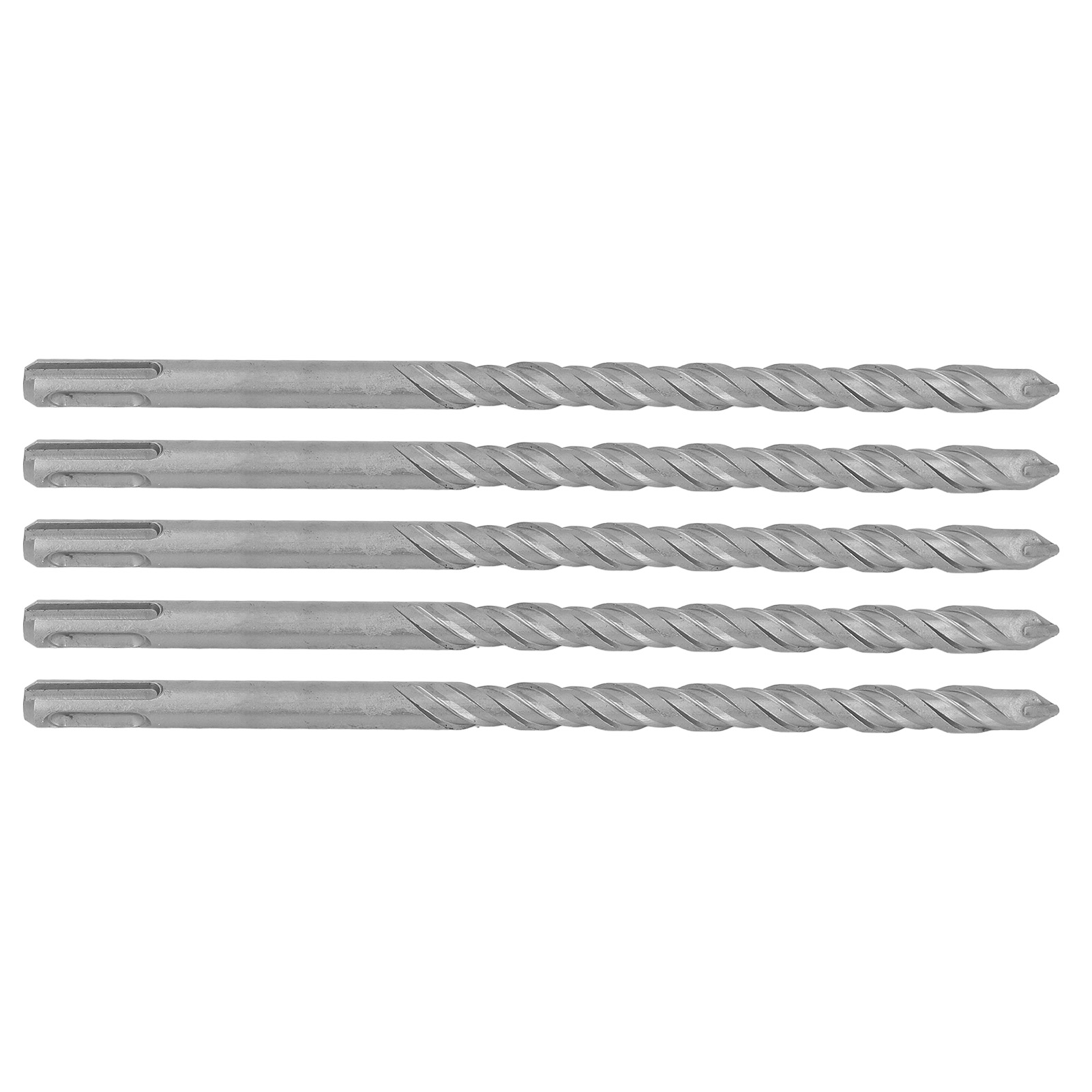 5-teiliges Set Schlagbohrer Mit Hartmetallspitze, 2-schneidige Spiralbohrer Für Ziegel Und Beton, 210 Mm, 12 Mm / 0,47 Zoll
