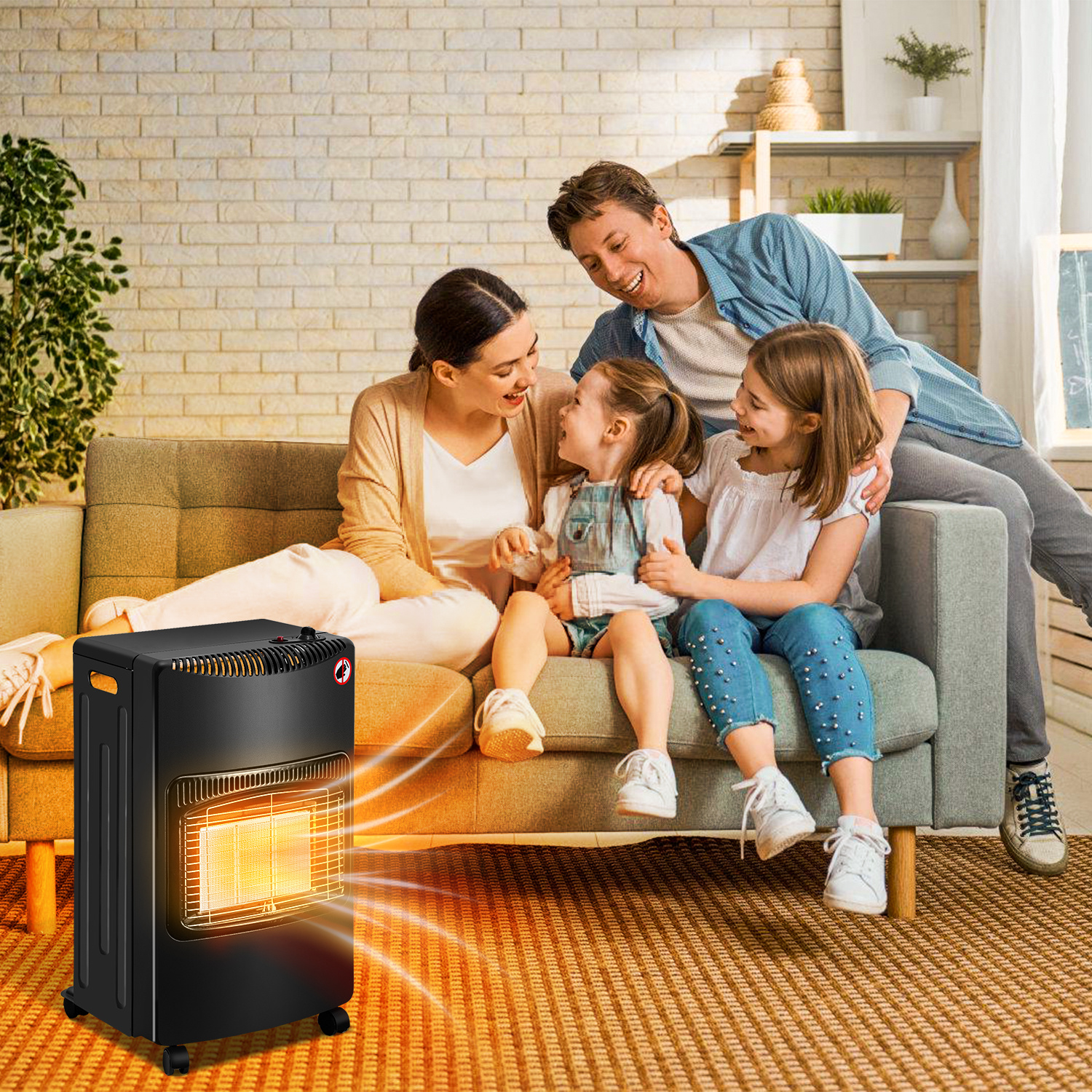 Jiubiaz Mobile Gasheizung Für 10-kg-gasflaschen Mit Regler, Schlauch Und Klemme