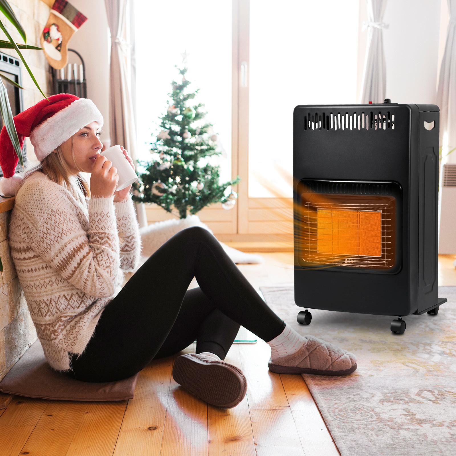 Jiubiaz Gasheizung 4,2 Kw, Faltbar, Mit Ods, Kippschutz Und Flammensicherung