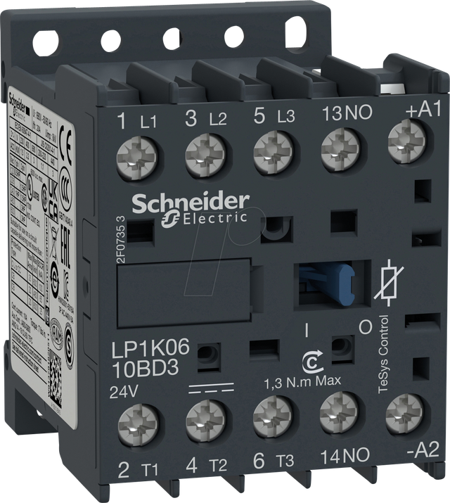 Schneider Electric Leistungsschütz 6A 24V GS LP1K0610BD3