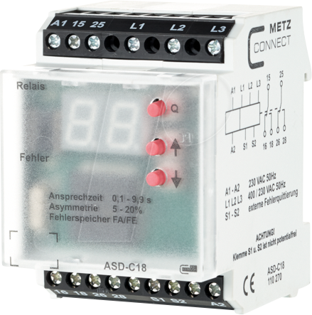 Metz Connect Überwachungsrelais ASD-C18 230VAC2We9,9 - 110270