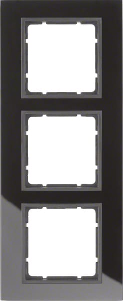 Berker Glasrahmen schwarz 3fach 10136616