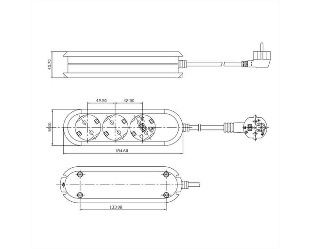 Bachmann Tischsteckdose 3f. 3,0m rt 388.371 - 388371