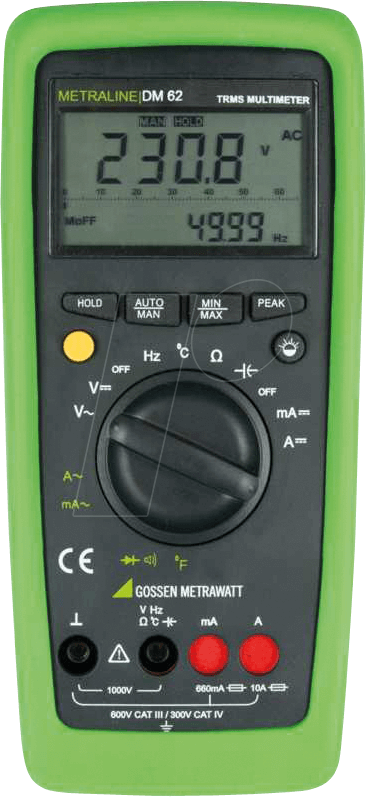 Gossen Metrawatt TRMS Digital-Multimeter m. Temperaturmessung METRALINE DM 62