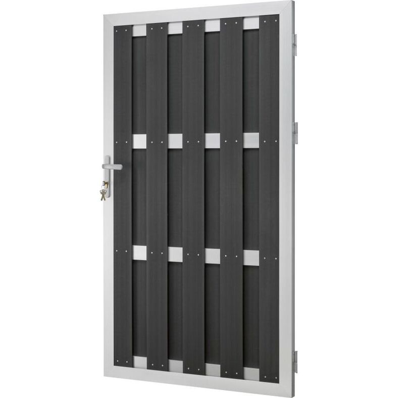 [gebraucht] B-ware Wpc-tür Anthrazit 180x100cm Holz-kunststoff-verbindung Witterungsbeständig
