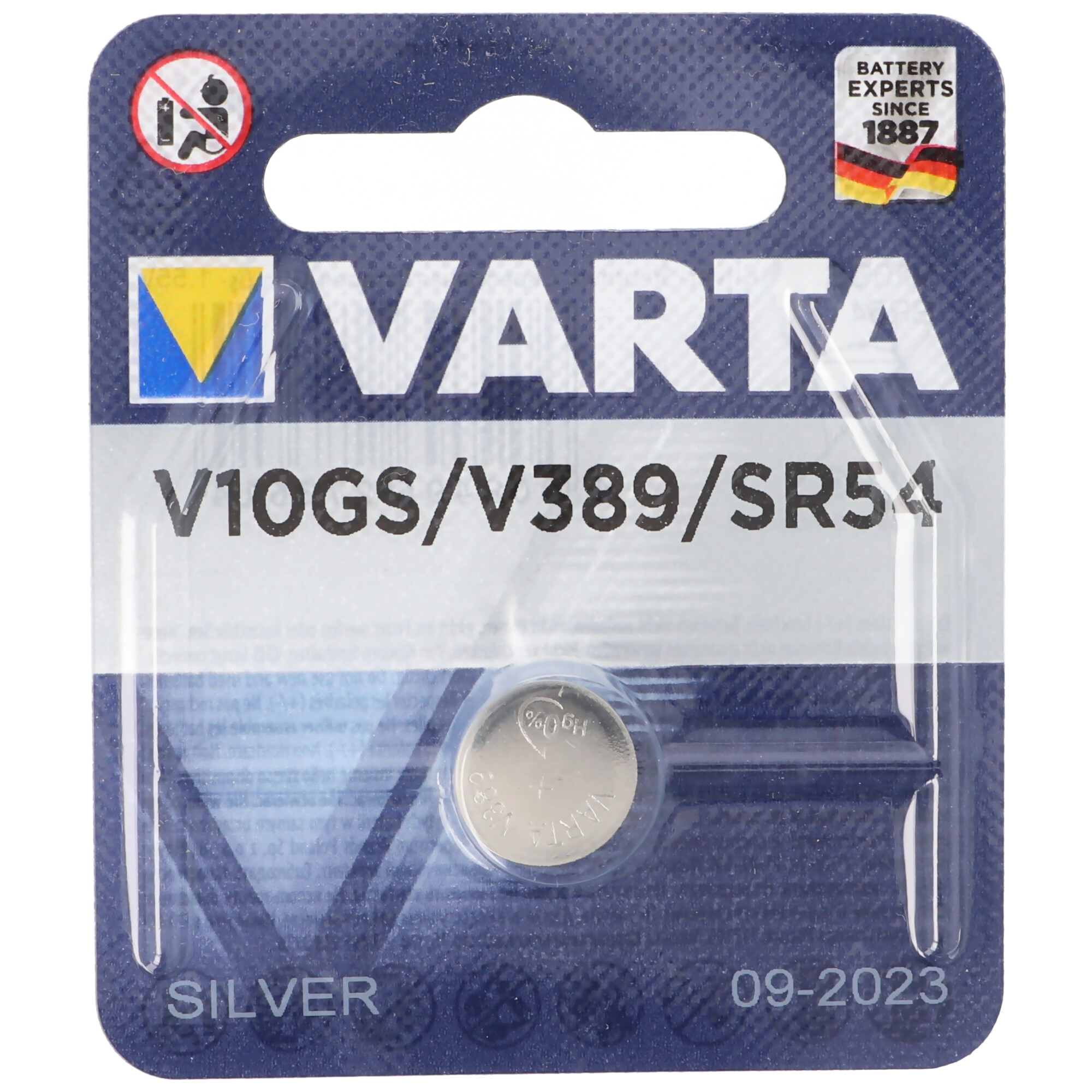 Varta V10gs, Lr54, 189, 89, Lr1130 Knopfzelle V389 Sr54
