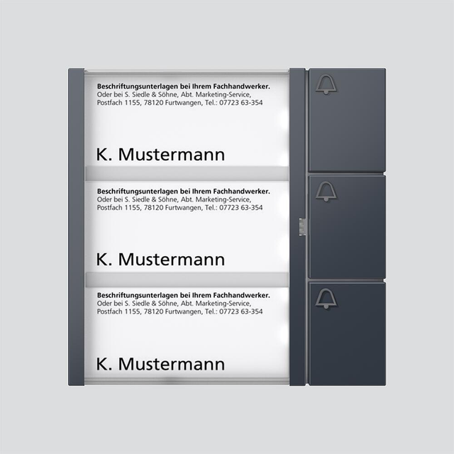 Siedle&amp;Söhne Tasten-Modul anthrazitgrau TM 612-3 AG