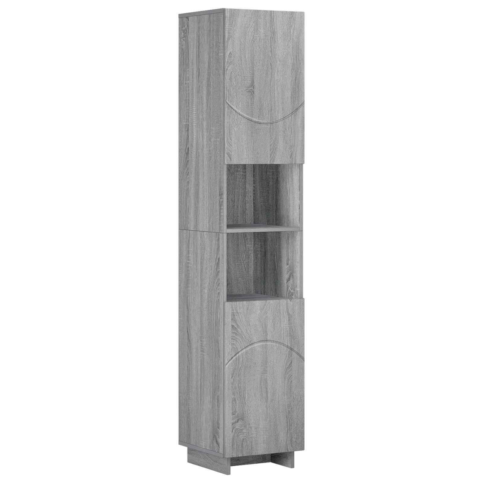 Badezimmerschrank Sonoma-grau 36,5 X 38 X 180 Cm Holzwerkstoff Vidaxl