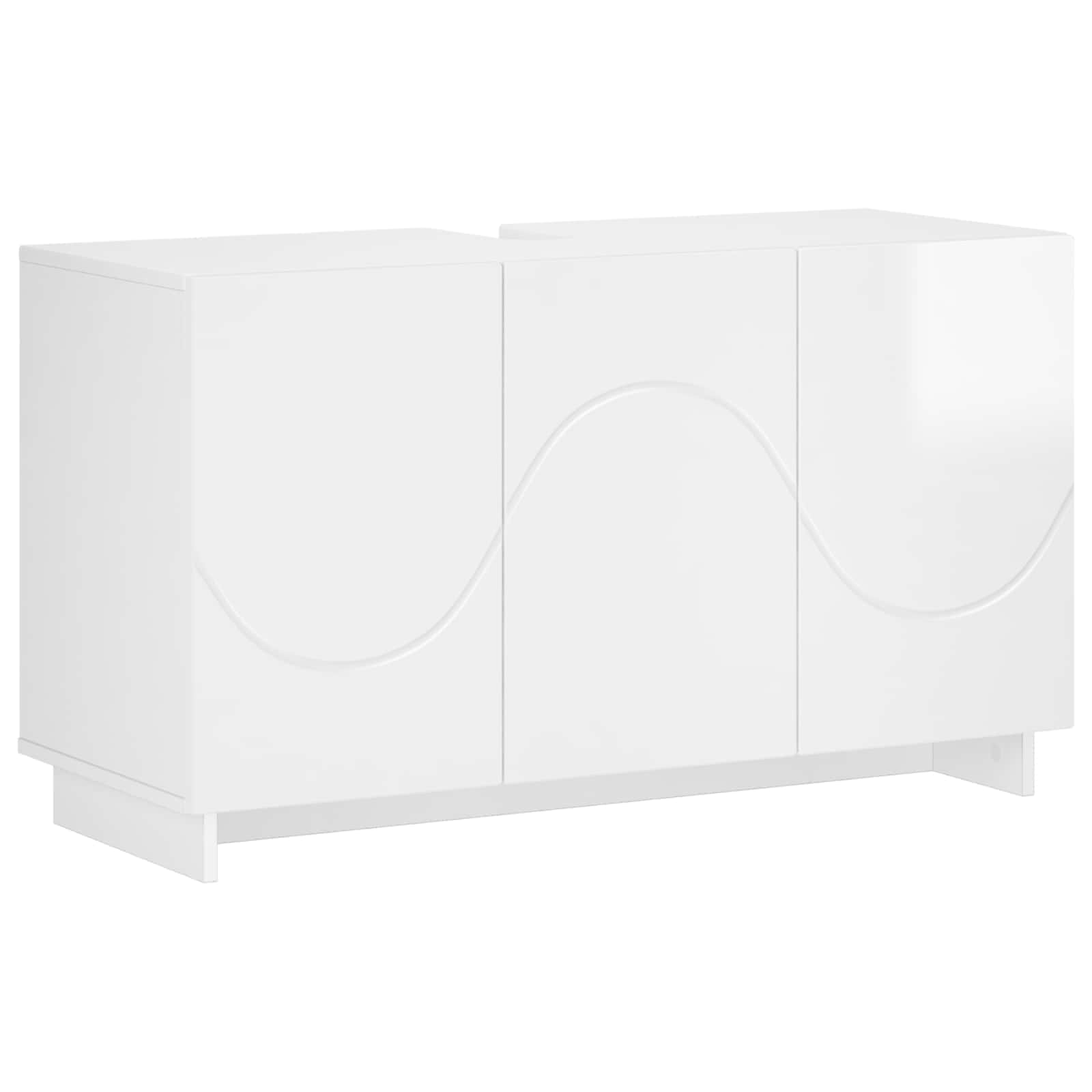 Badschrank Hochglanz Weiß 101 X 41 X 58 Cm Holzwerkstoff Vidaxl