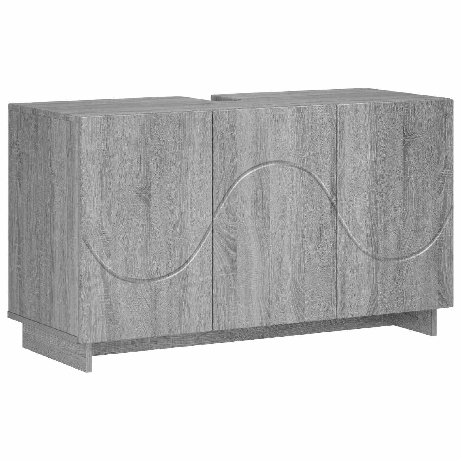 Badschrank Sonoma-grau 101 X 41 X 58 Cm Holzwerkstoff Vidaxl