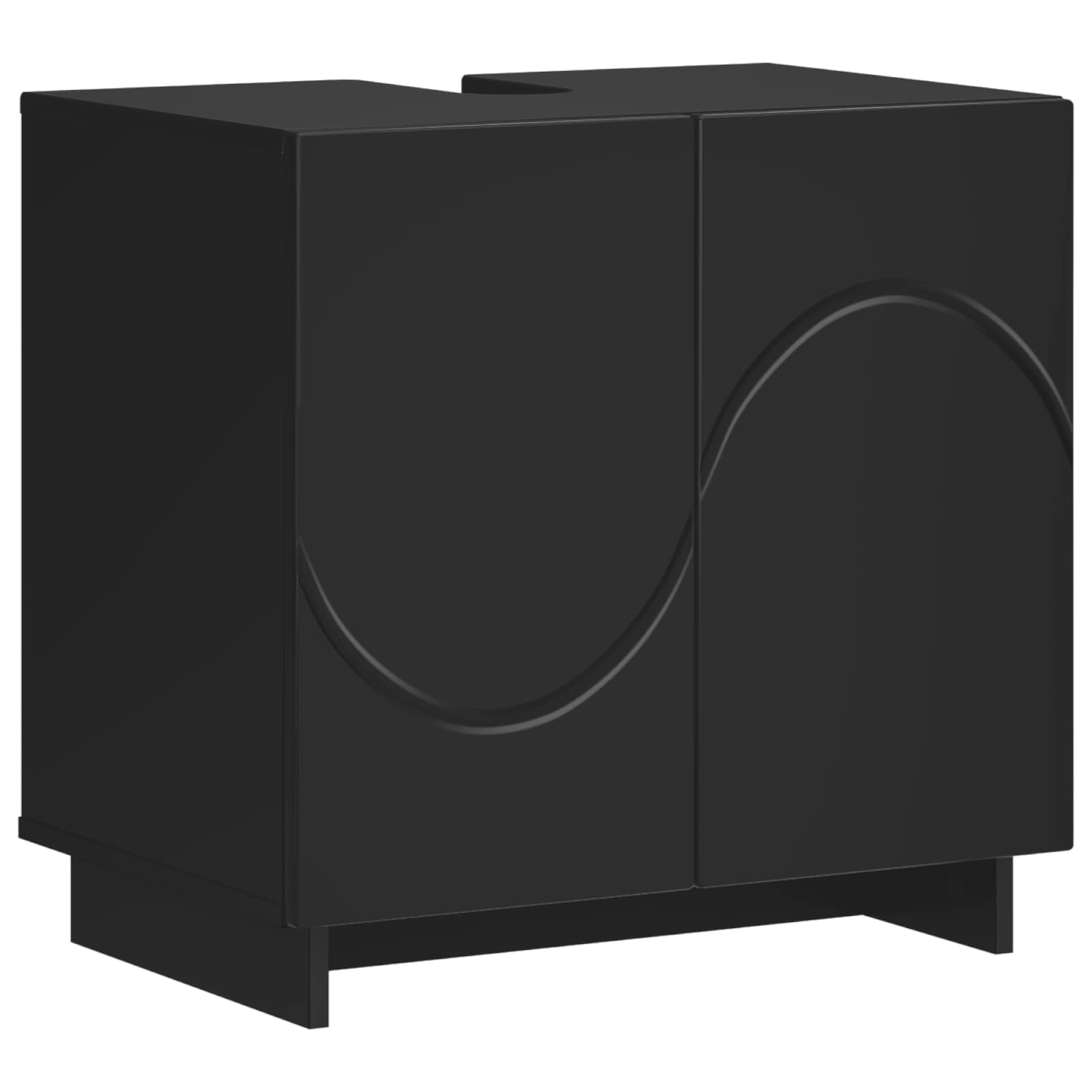 Badezimmerschrank Schwarz 60 X 41 X 58 Cm Holzwerkstoff Vidaxl