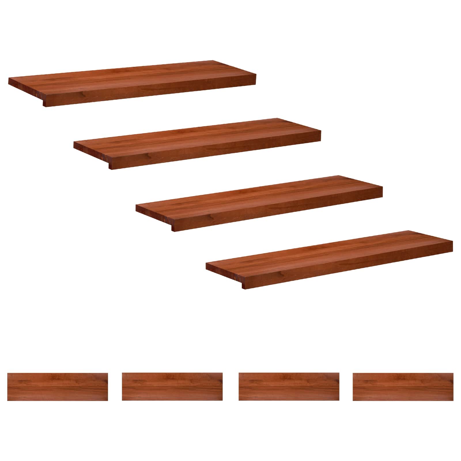 Treppenstufen 8 Stk. 100 X 25 X 2 Cm Braun Massivholz Buche Vidaxl