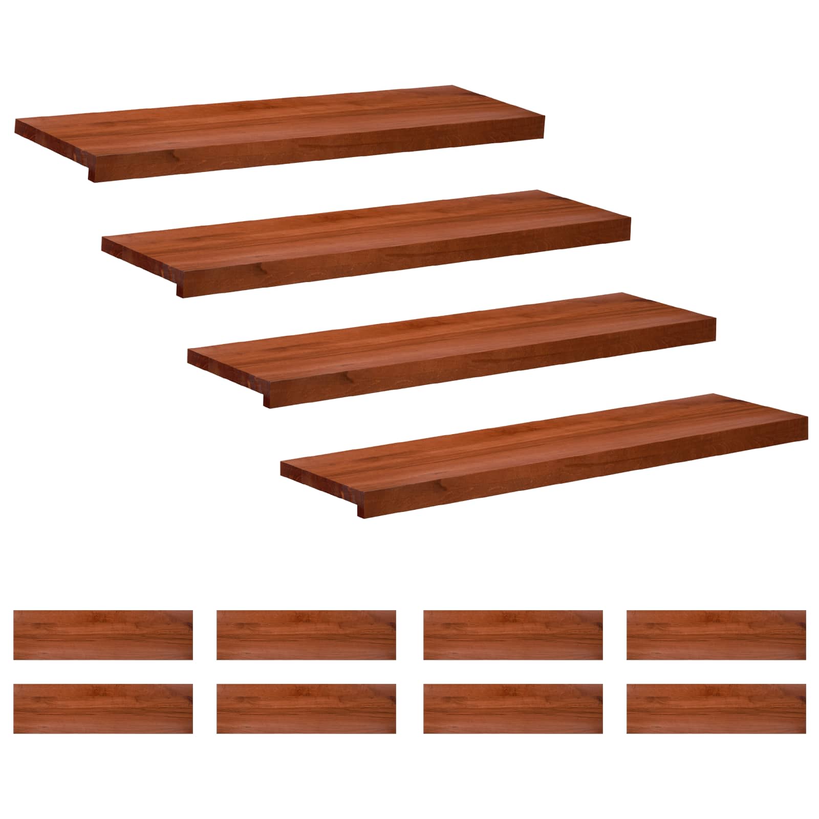 Treppenstufen 12 Stk. 100 X 30 X 2 Cm Braun Massivholz Buche Vidaxl
