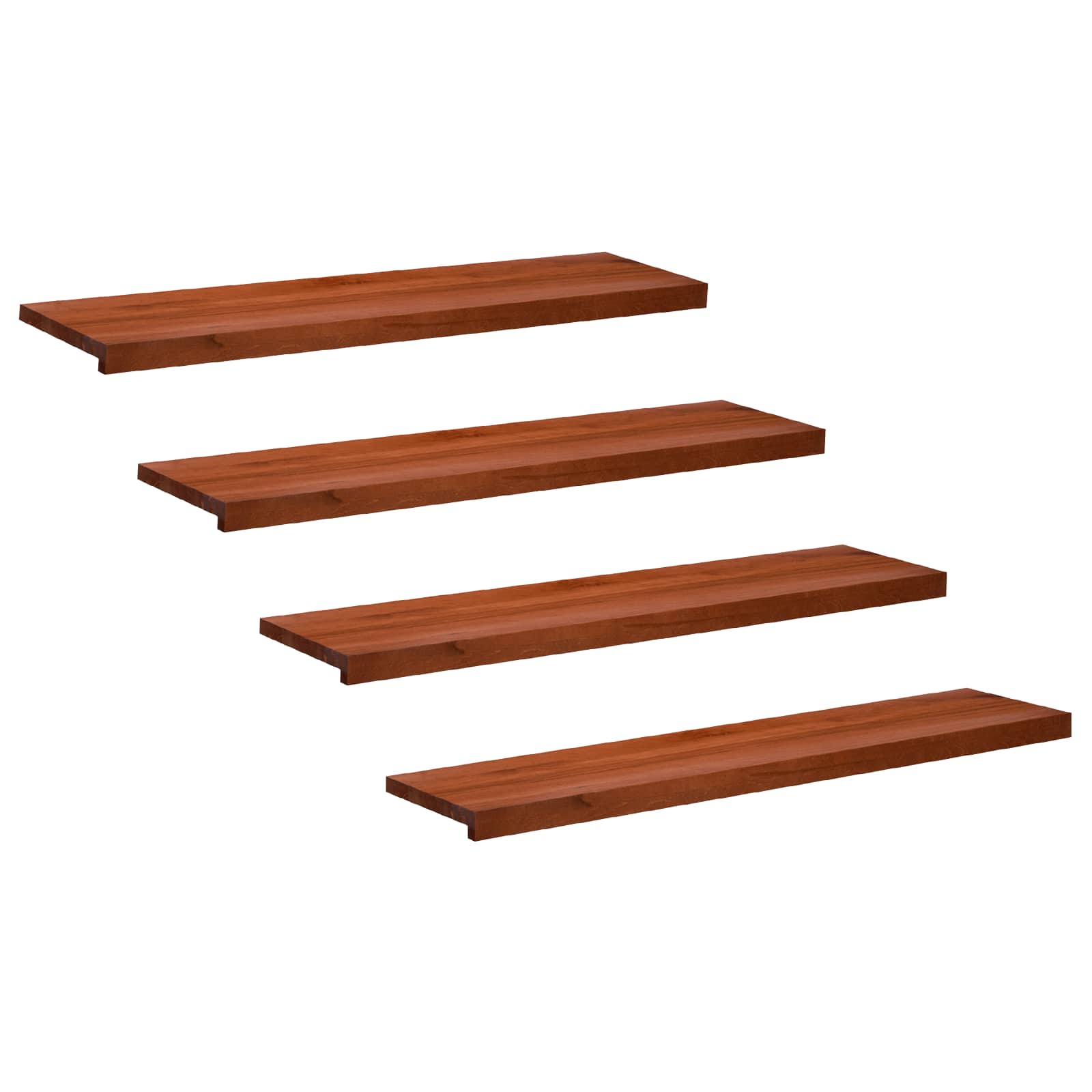 Treppenstufen 4 Stk. 110 X 25 X 2 Cm Braun Massivholz Buche Vidaxl