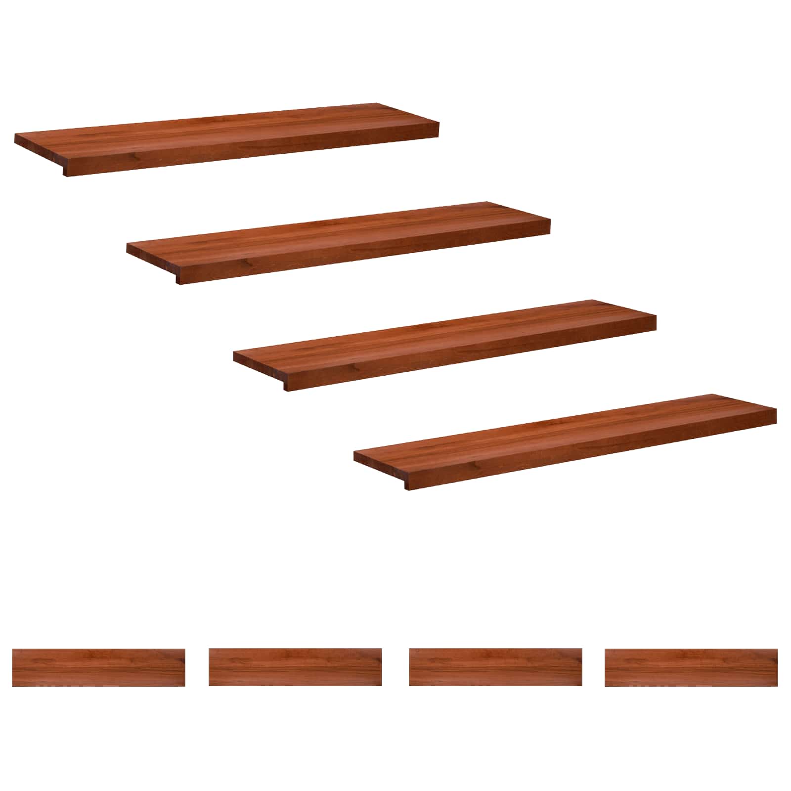 Treppenstufen 8 Stk. 110 X 30 X 2 Cm Braun Massivholz Buche Vidaxl