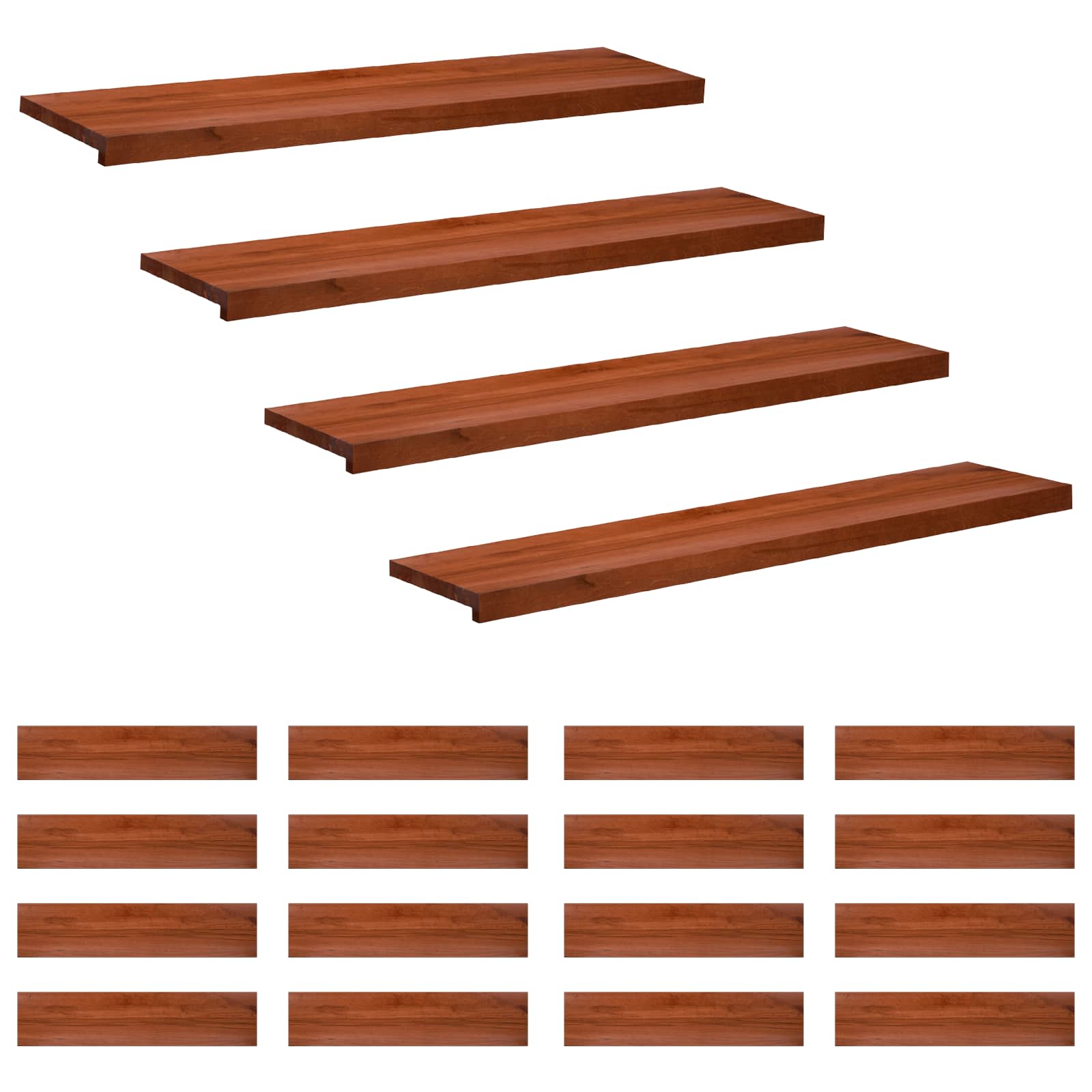 Treppenstufen 20 Stk. 120 X 25 X 2 Cm Braun Massivholz Buche Vidaxl