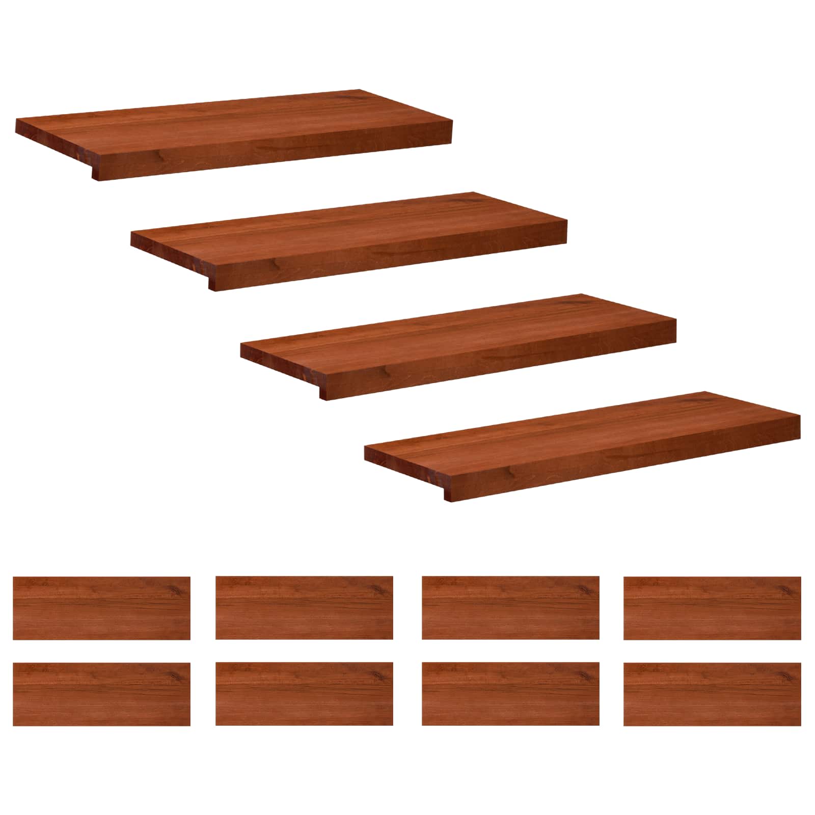Treppenstufen 12 Stk. 70 X 30 X 2 Cm Braun Massivholz Buche Vidaxl