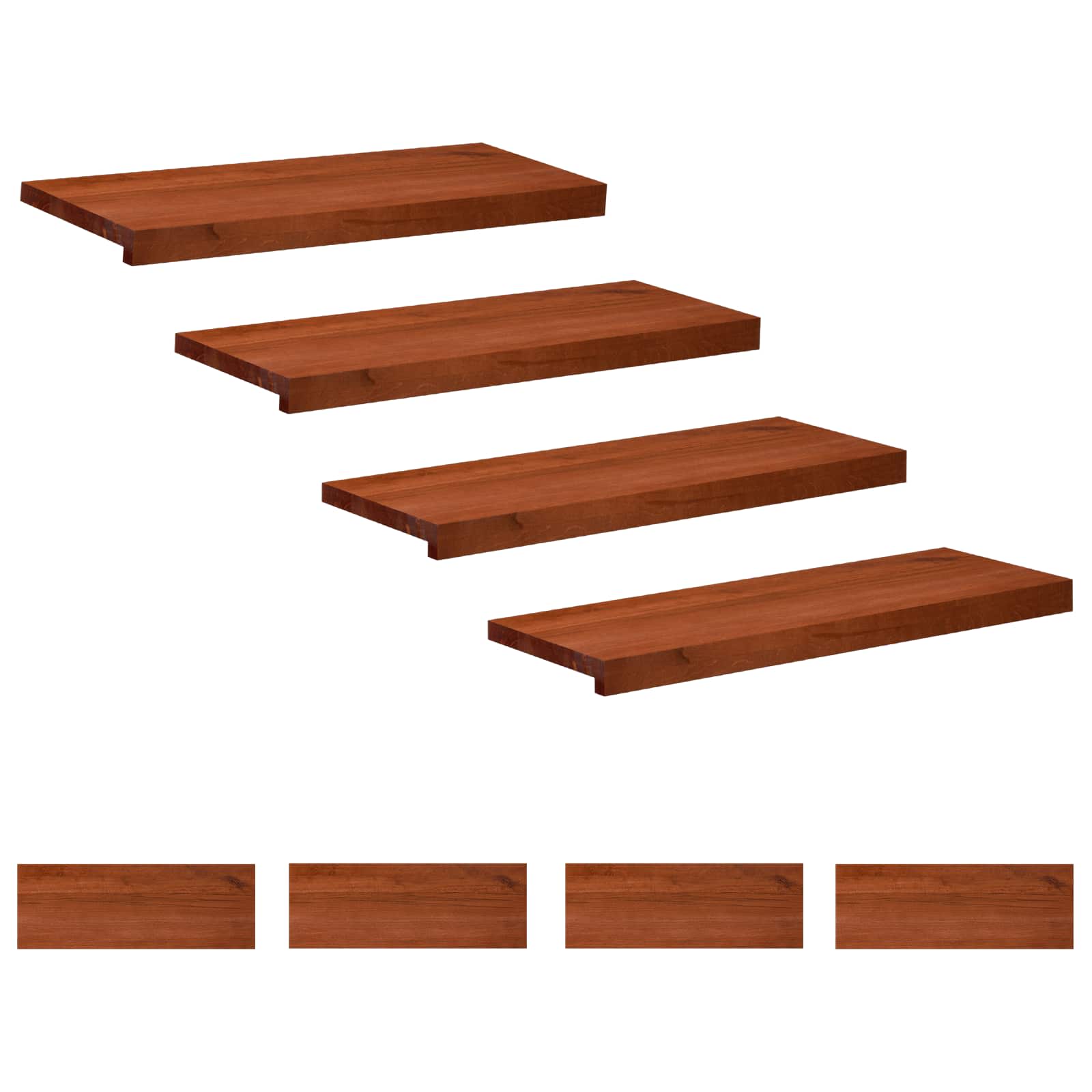Treppenstufen 8 Stk. 80 X 25 X 2 Cm Braun Massivholz Buche Vidaxl
