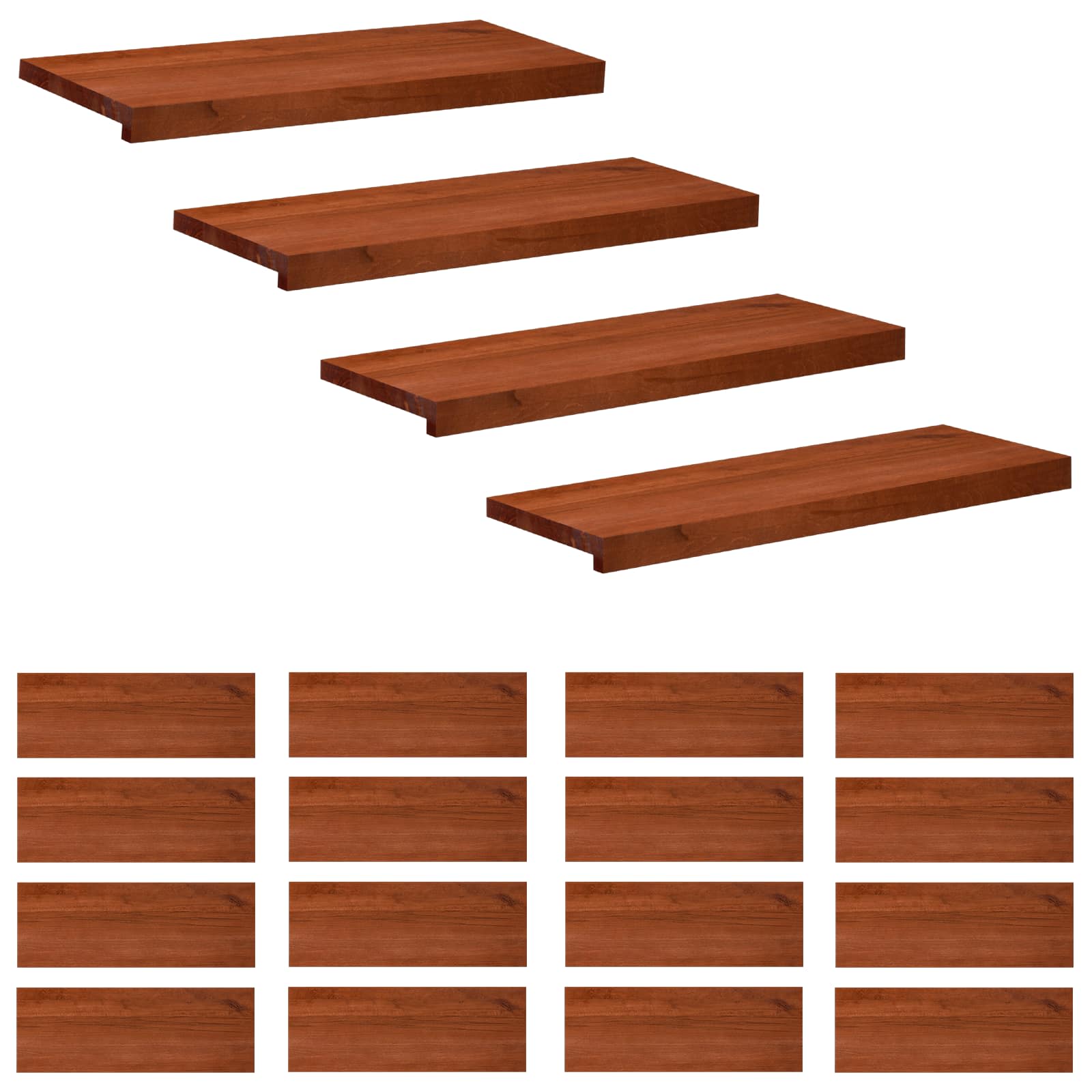 Treppenstufen 20 Stk. 80 X 30 X 2 Cm Braun Massivholz Buche Vidaxl