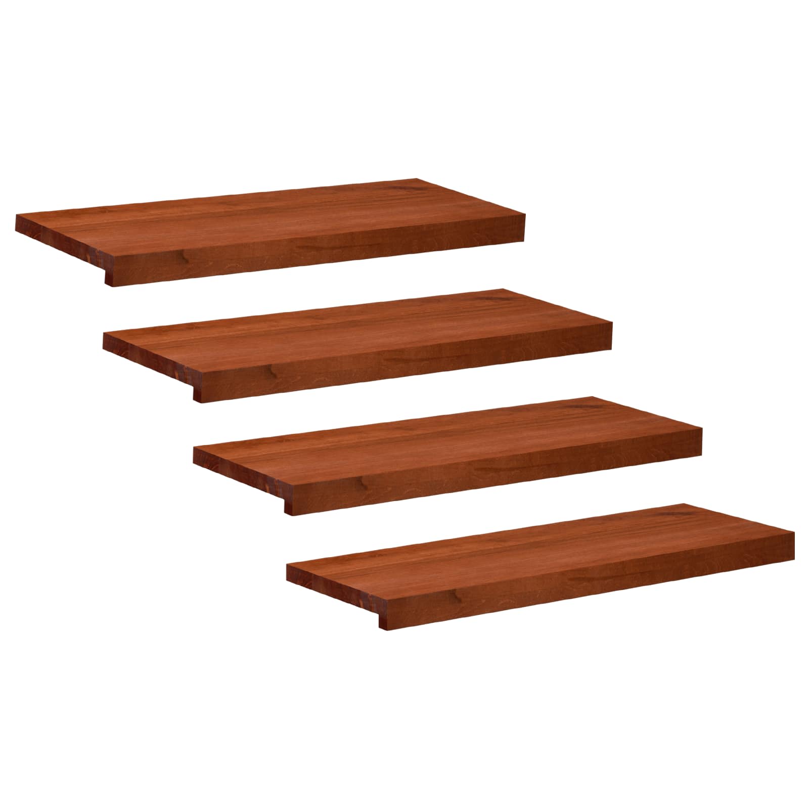 Treppenstufen 4 Stk. 80 X 30 X 2 Cm Braun Massivholz Buche Vidaxl