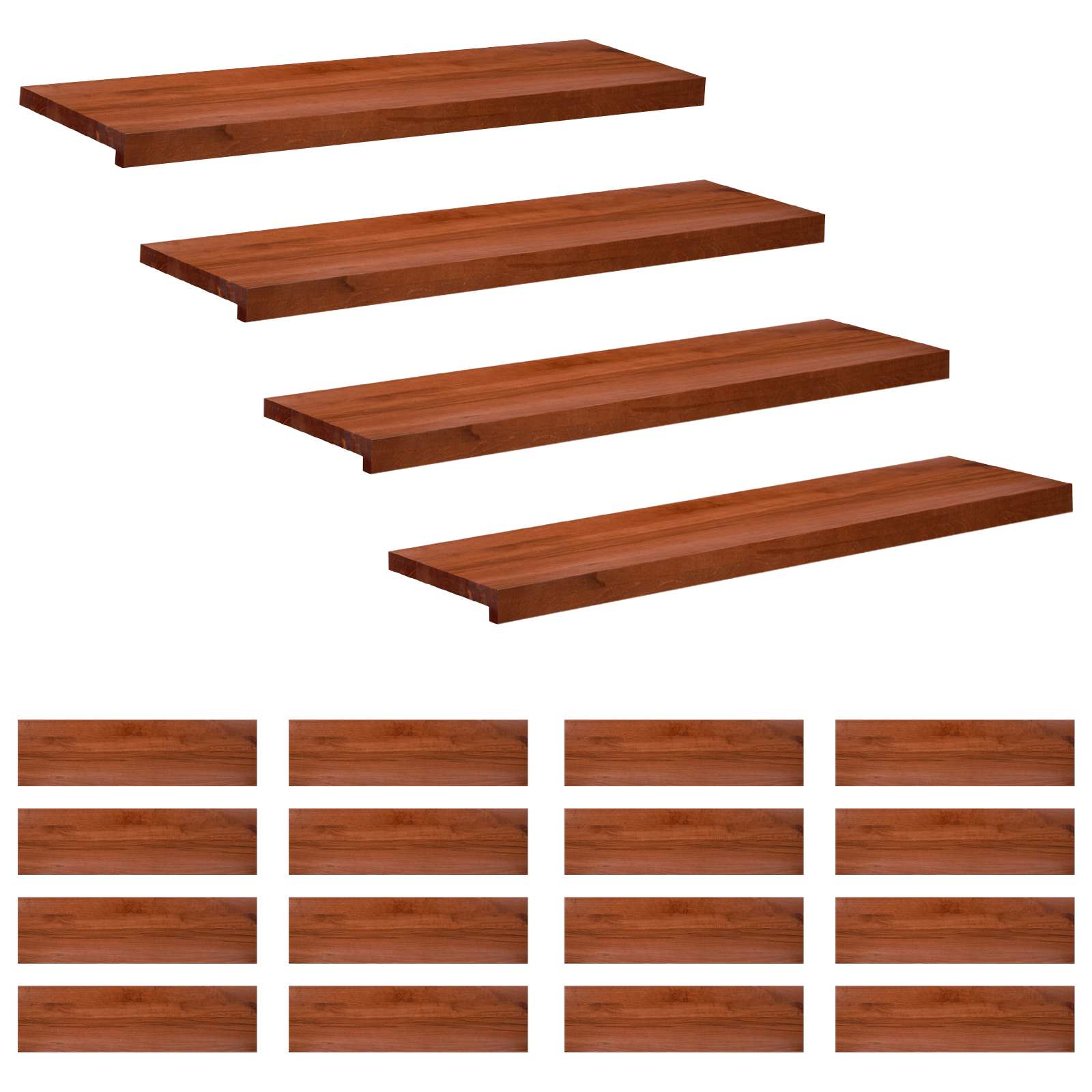Treppenstufen 20 Stk. 90 X 30 X 2 Cm Braun Massivholz Buche Vidaxl