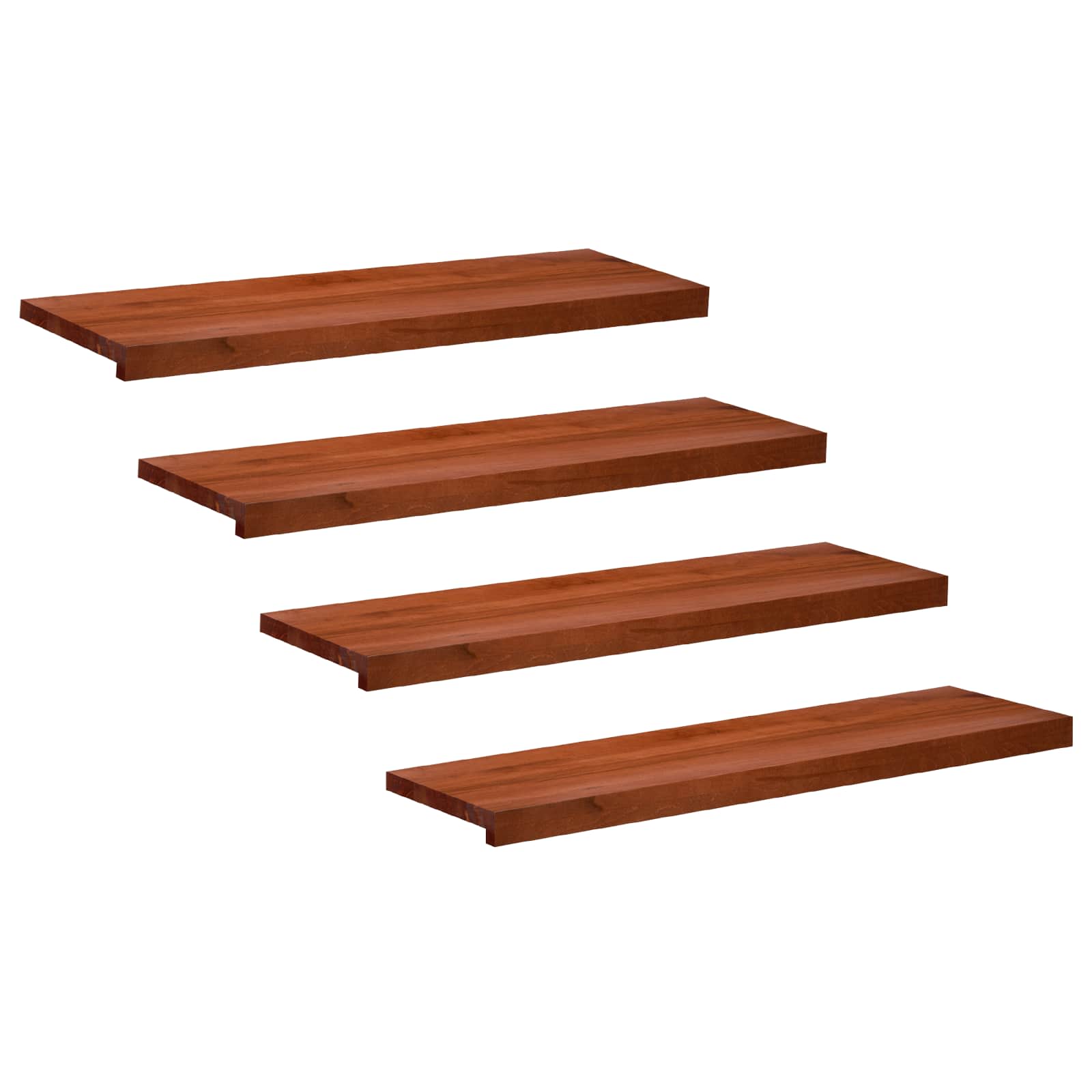 Treppenstufen 4 Stk. 90 X 30 X 2 Cm Braun Massivholz Buche Vidaxl