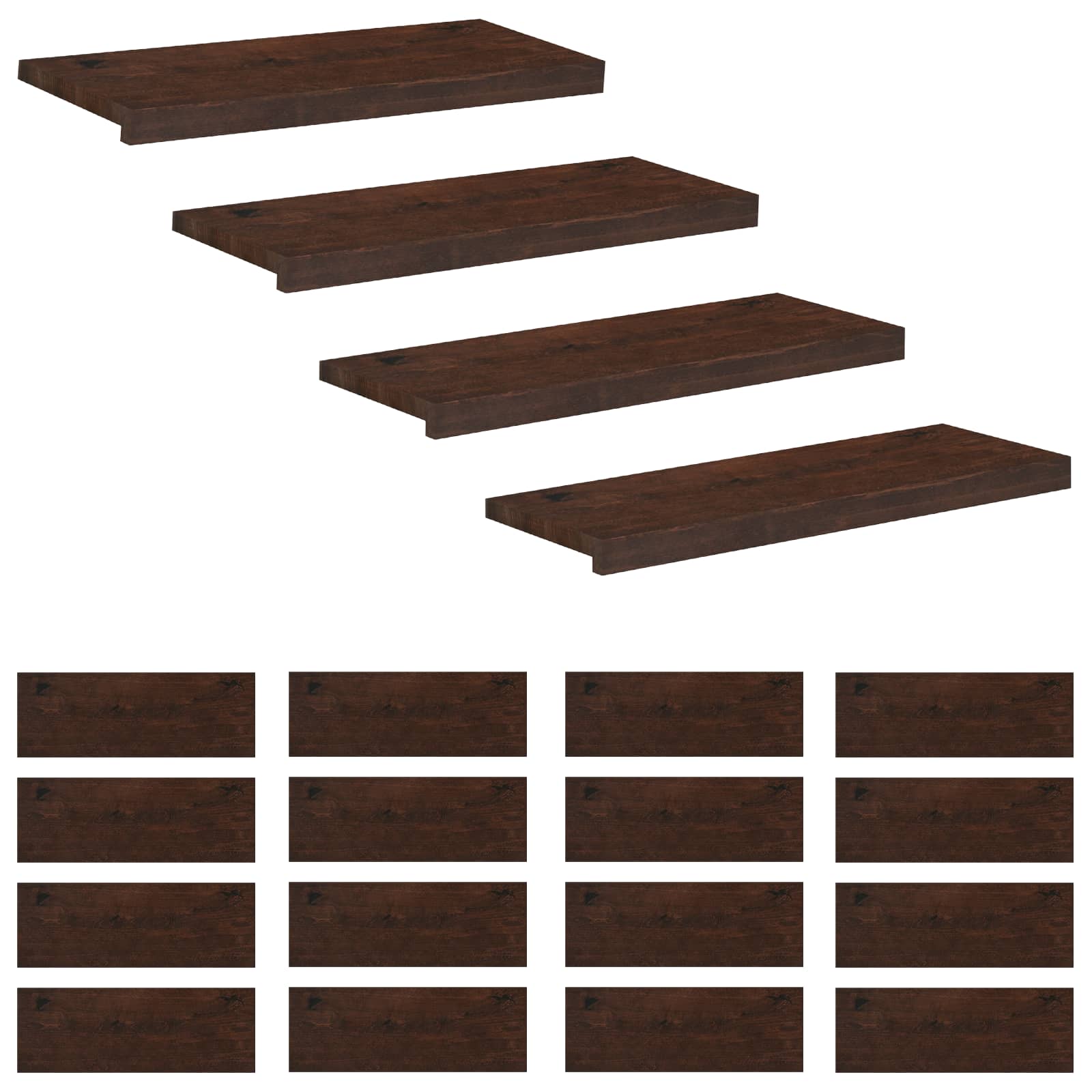 Treppenstufen 20 Stk. 80 X 25 X 2 Cm Dunkelbraun Vidaxl